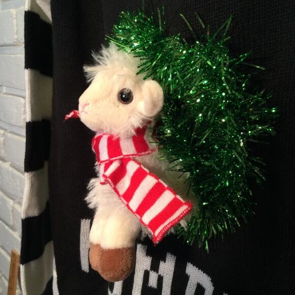 Ugly Christmas Sweater Sheep themed Juniors L 11/13 - Picture 2 of 6